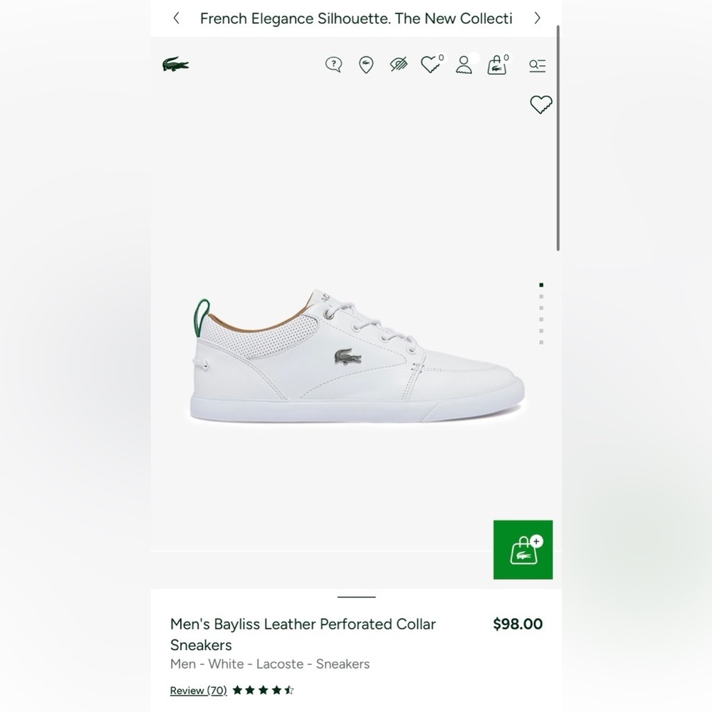 Lacoste Men's White Leather Sneakers
